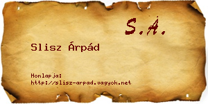 Slisz Árpád névjegykártya